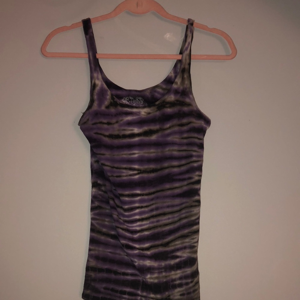 Purple and black striped tank top